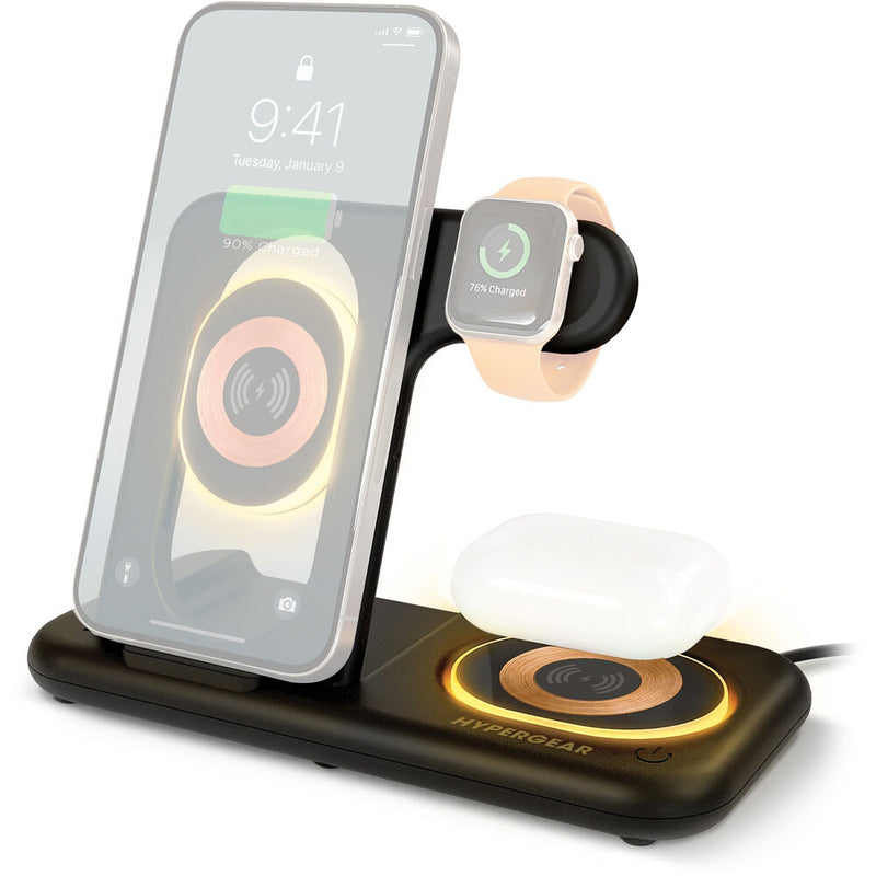 HyperGear PowerFold X-Ray 4-in-1 Foldable Wireless Charging Stand with 15W Fast Charge