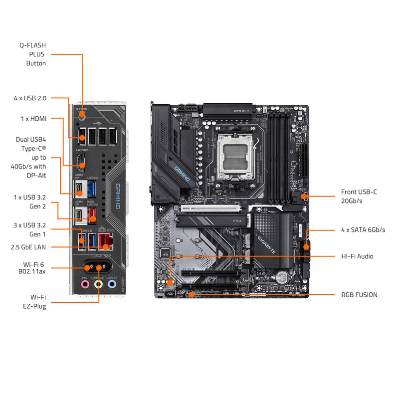 Gigabyte X870 GAMING WIFI6 AM5 ATX Motherboard