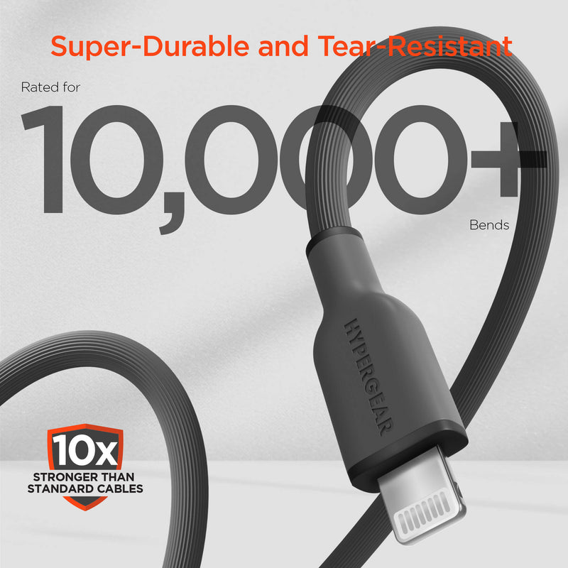 HyperGear Flexi Pro USB-C to Lightning Cable (10', Gray)