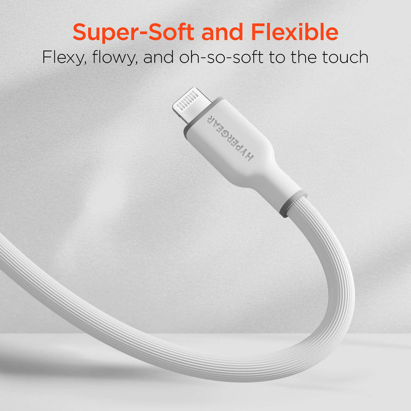 HyperGear Flexi Pro USB-C to Lightning Cable (10', White)