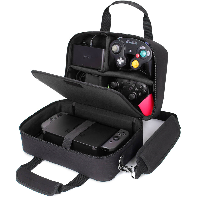 USA GEAR Nintendo Switch and Accessory Case with Shoulder Strap (Black)