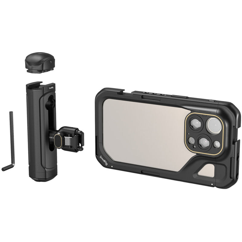SmallRig Mobile Video Cage Kit with Single Handle for iPhone 15 Pro