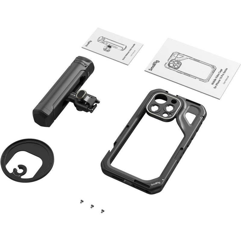 SmallRig Mobile Video Cage Kit with Single Handle for iPhone 15 Pro