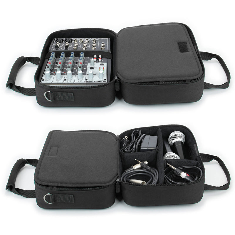 USA GEAR Compact Audio DJ Mixer Case (Black)
