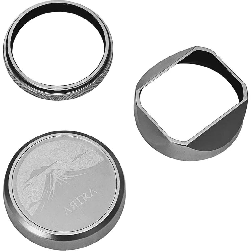 Artra Lab Lens Hood and Adapter Ring Set with Cap for FUJIFILM X100V and X100VI (Silver)