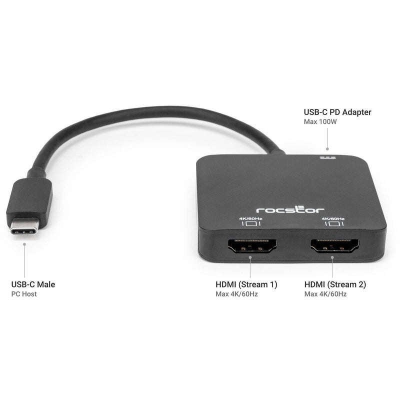 Rocstor USB-C to Dual HDMI Adapter