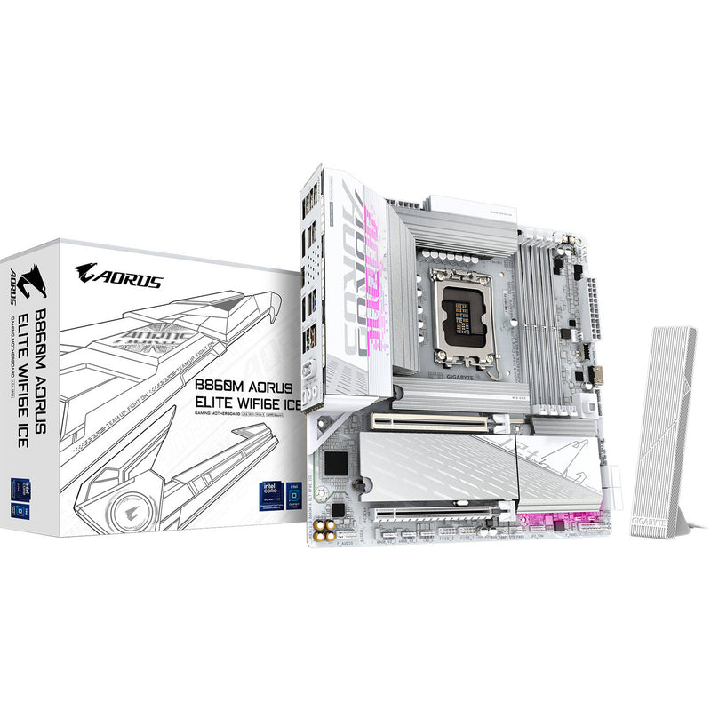 Gigabyte B860M AORUS ELITE WIFI6E ICE LGA 1851 Micro-ATX Motherboard