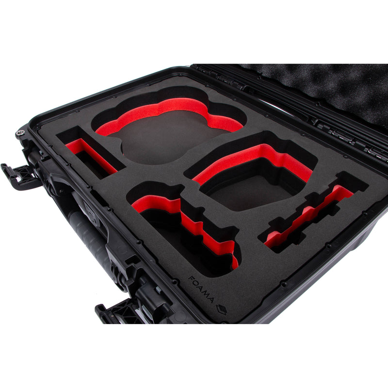 Foama Waterproof Carry-On Hard Shell-Case for DJI Avata 2 Fly More Combo (Black/Red)