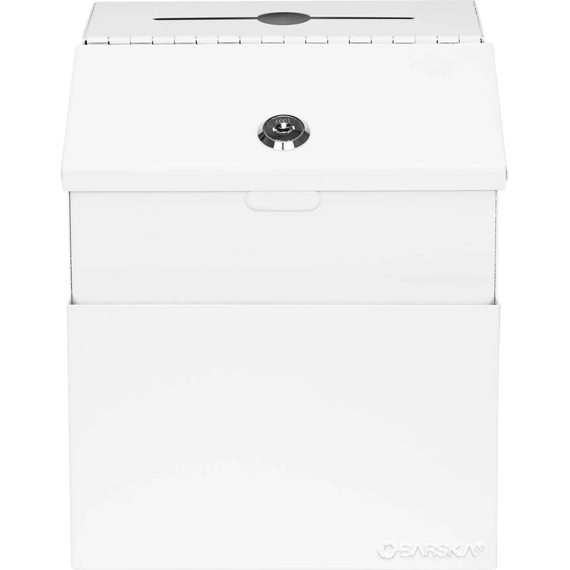 Barska Suggestion & Ballot Drop Box with Paper Holder & Key Lock (White)