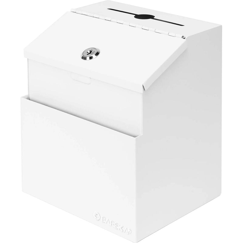 Barska Suggestion & Ballot Drop Box with Paper Holder & Key Lock (White)