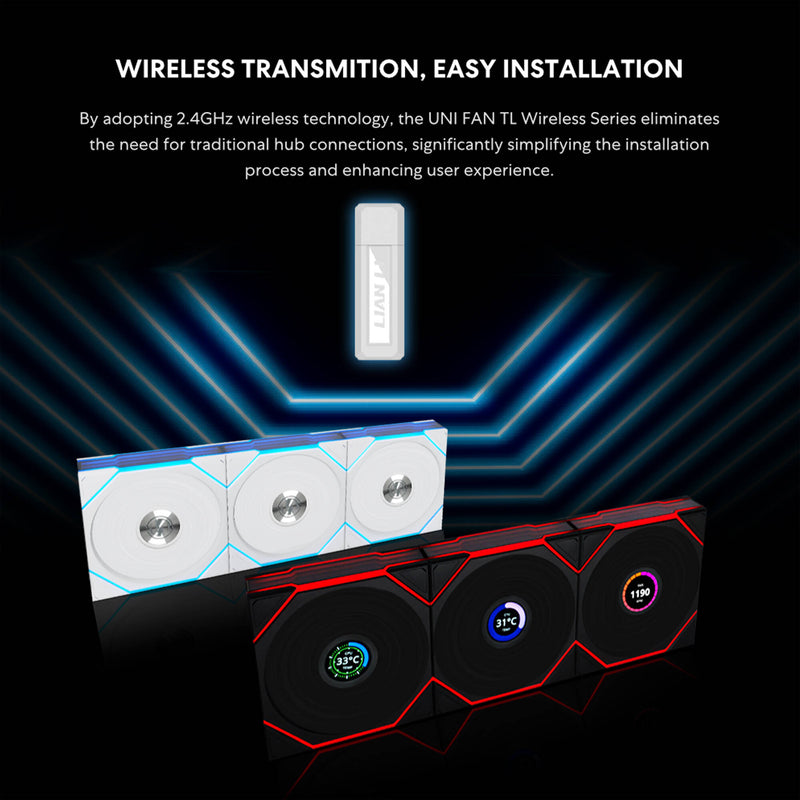Lian Li 120mm UNI FAN TL Wireless RGB Case Fan (White)