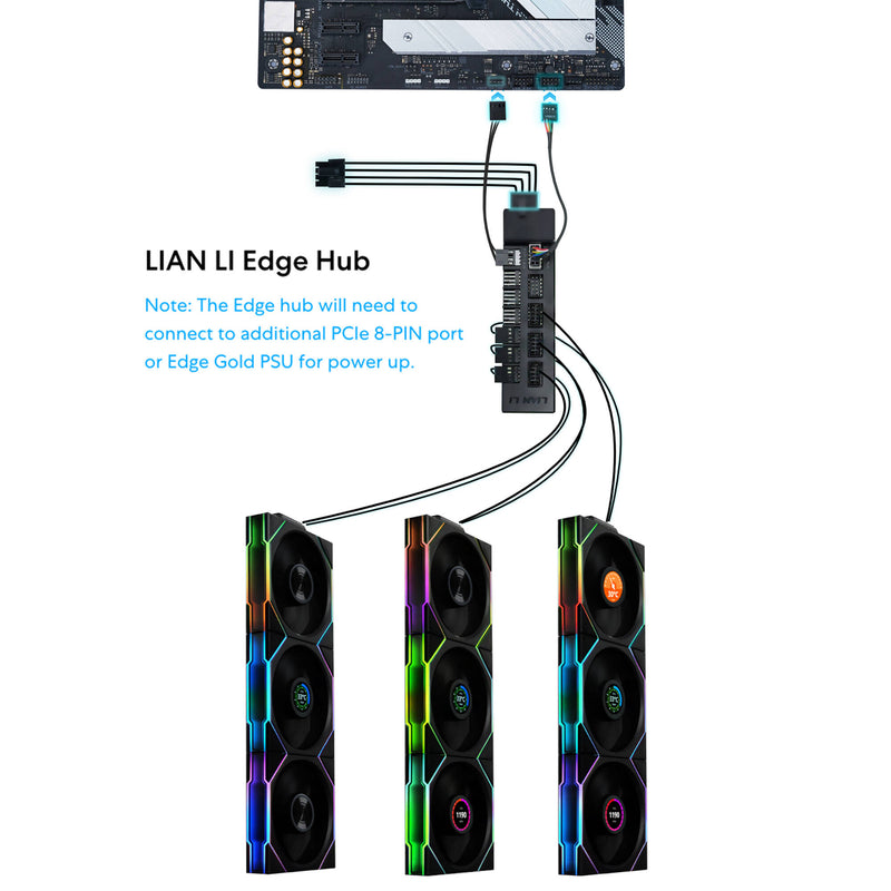 Lian Li 120mm UNI FAN TL Wireless RGB Case Fan (Black, 3-Pack)