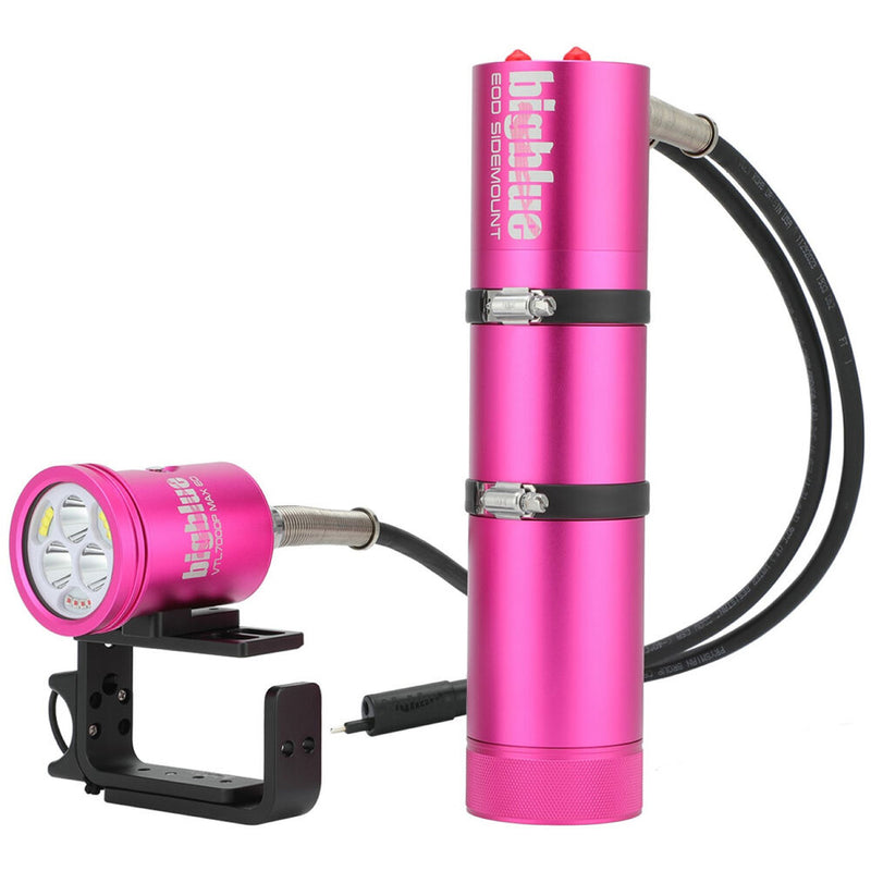 Bigblue VTL7000P MAX EOD Canister LED Spotlight with Side Mount (Pink)