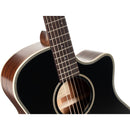 Cort Essence Series Grand Auditorium Acoustic/Electric Guitar (Black Top Semi-Gloss)