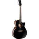 Cort Essence Series Grand Auditorium Acoustic/Electric Guitar (Black Top Semi-Gloss)