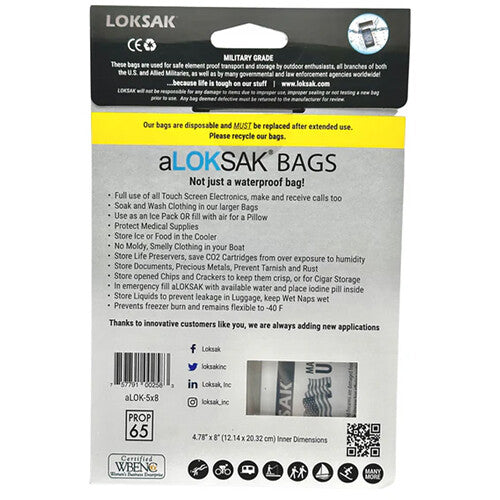 LOKSAK aLOKSAK 5 x 9" Waterproof Bags (2-Pack)