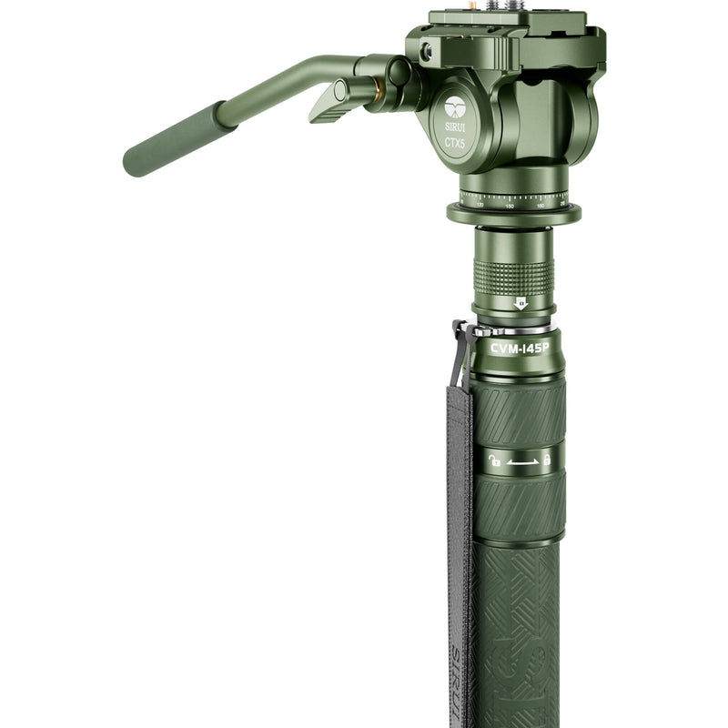 Sirui CVM-145P+CT5X 3-Section Carbon Fiber Monopod Kit (Cobalt Green)
