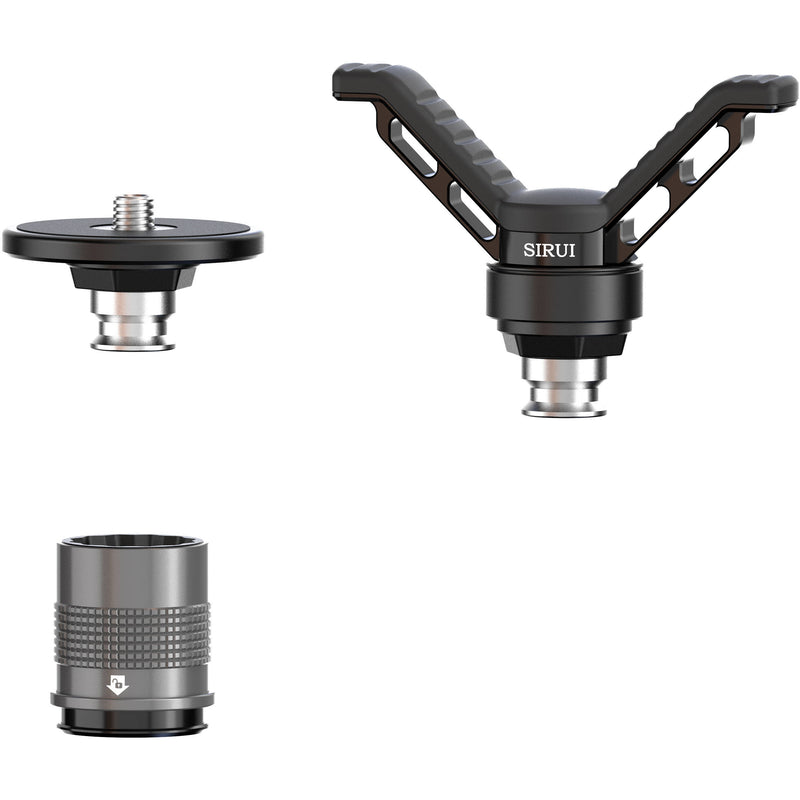 Sirui Black V-Yoke Holder & Metal Gray Quick Release Module