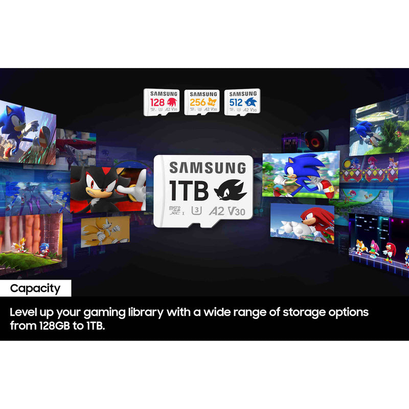 Samsung 1TB PRO Plus Sonic the Hedgehog UHS-I microSDXC Memory Card with SD Adapter