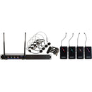 VocoPro Digital-Quad-B-500 Four-Channel UHF Wireless Headset & Lavalier Microphone System (500 MHz)