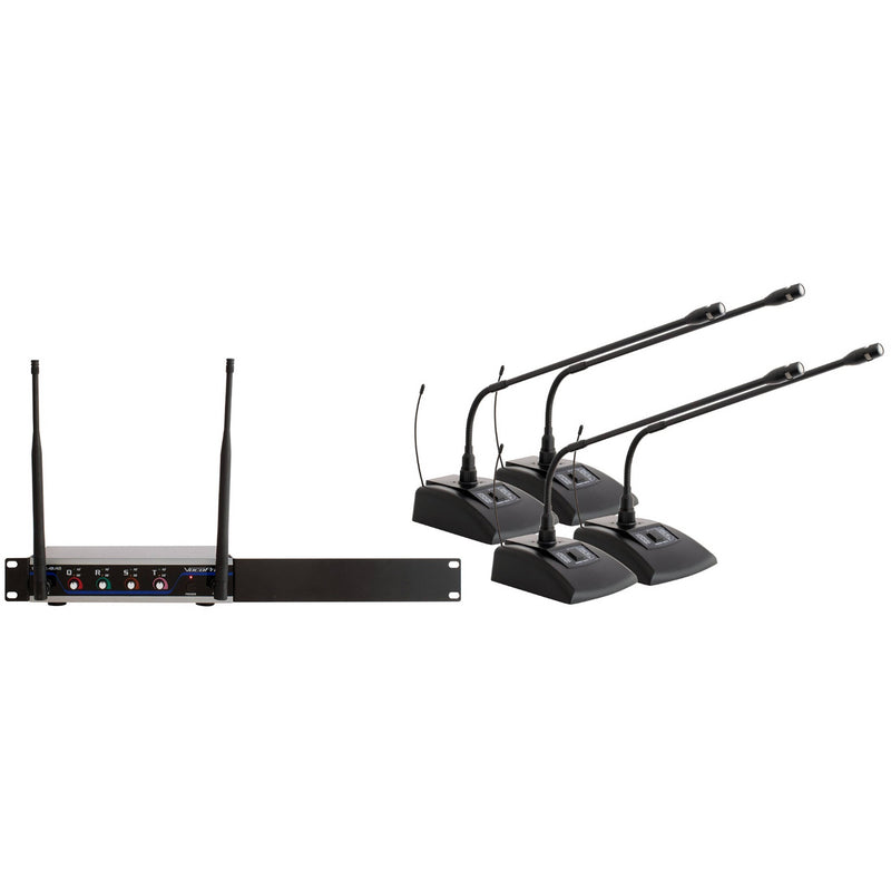 VocoPro Digital-Quad-C-500 Wireless System with Four Tabletop Microphones (900 MHz)