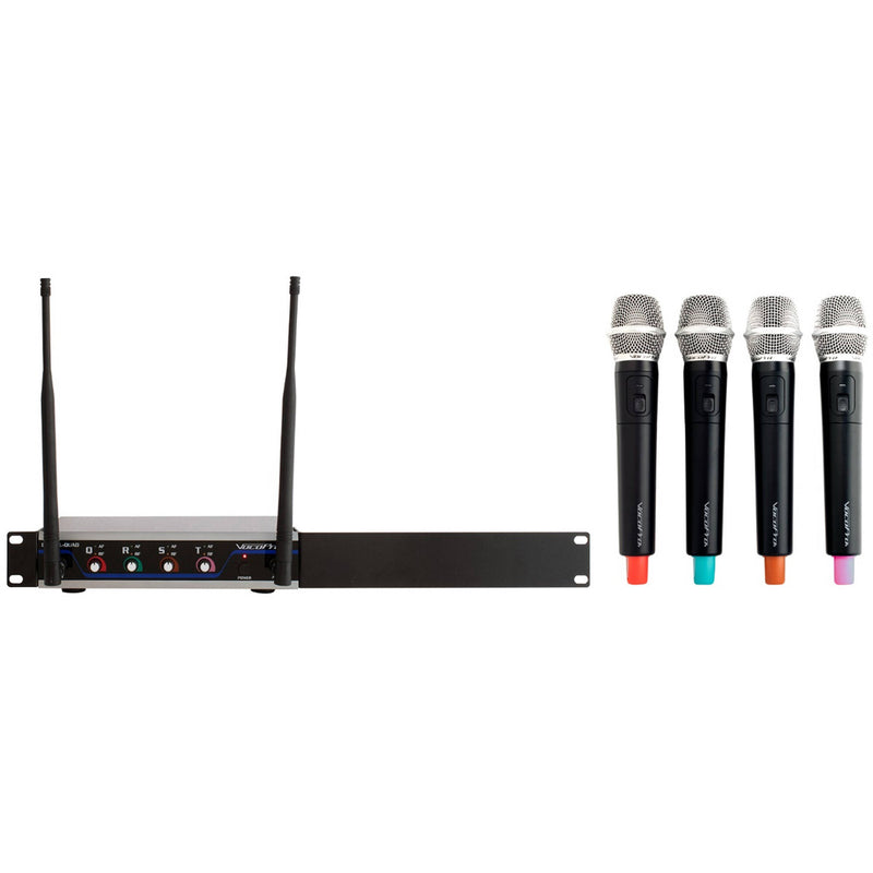 VocoPro Digital-Quad-500 Four-Channel UHF Wireless Handheld Microphone System (500 MHz)