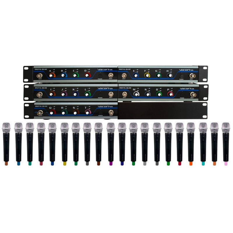 VocoPro Digital-Acapella-20 Wireless System with 20 Handheld Microphones (500 to 900 MHz)