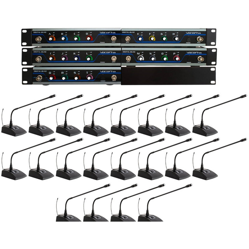 VocoPro Digital-Conference-20 Wireless System with 20 Tabletop Microphones (500 to 900 MHz)