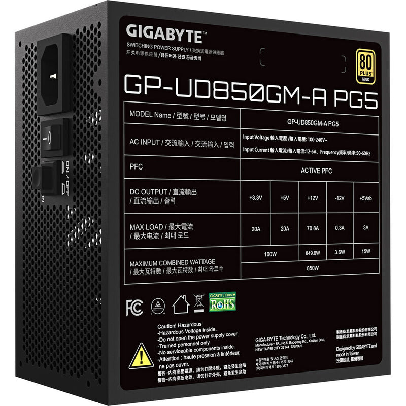 Gigabyte UD850GM-A PG5 850W 80 PLUS Gold Modular Power Supply