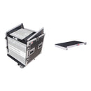 ProX 10 RU Rack x 10 RU Top Mixer DJ Combo Flight Case Kit with Universal Laptop Shelf