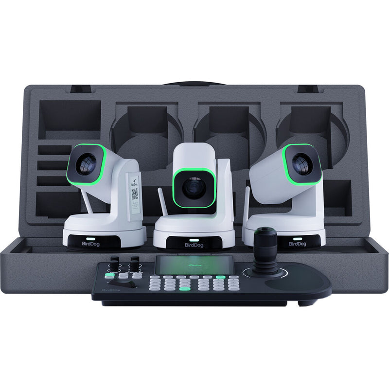 BirdDog 3 x X1 PTZ Cameras & KBD PTZ Controller Bundle (White)
