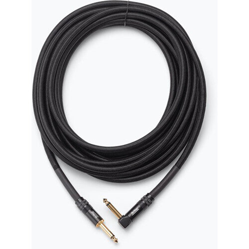 On-Stage Braided Straight 1/4" Male to Right-Angle 1/4" Male Instrument Cable (15')