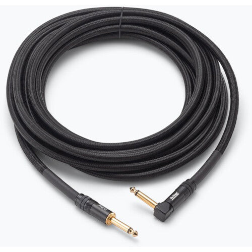 On-Stage Braided Straight 1/4" Male to Right-Angle 1/4" Male Instrument Cable (25')
