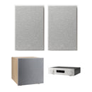 JBL MA310 5.2-Channel A/V Receiver with Stage 240B Bookshelf & 200P Subwoofer Kit (Latte/White)