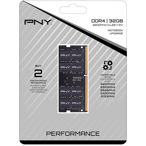 PNY 32GB Performance DDR4 3200 MHz SO-DIMM Memory Module (1 x 32GB)