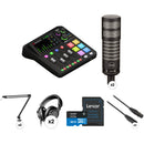 RODE RODECaster Duo 2-Person Podcasting Kit with 512 AUDIO Limelight Mics, Boom Arms & Headphones