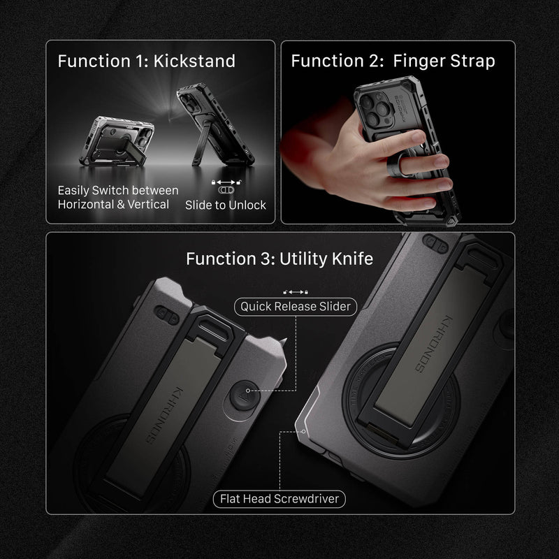 Tilta Khronos Multi-Functional Magnetic Backplate for iPhone 16 Pro (Black)
