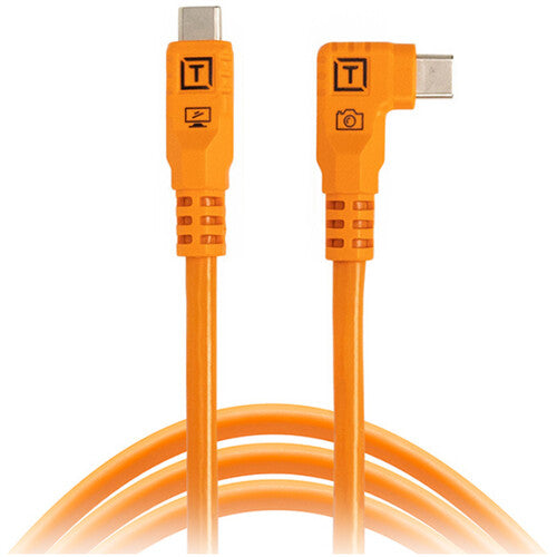 Tether Tools TetherPro Optima USB-C Cable (6', High-Visibility Orange, Right-Angle)