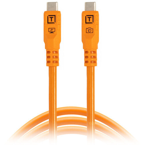Tether Tools TetherPro Optima USB-C Cable (10', High-Visibility Orange)