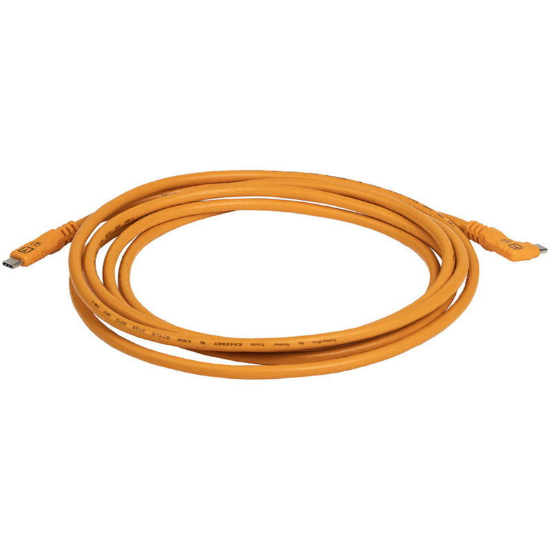 Tether Tools TetherPro Optima USB-C Cable (10', High-Visibility Orange, Right-Angle)
