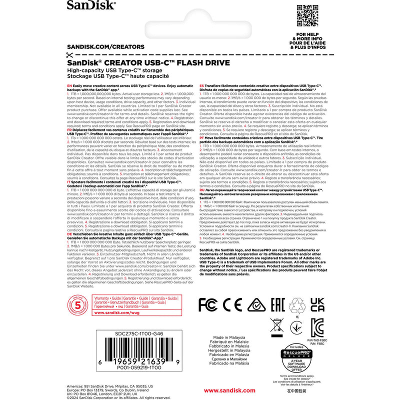 SanDisk 1TB Creator Series USB-C Flash Drive