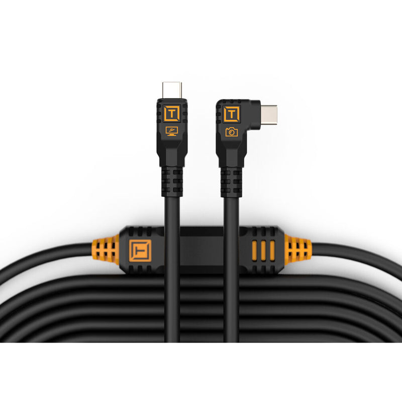 Tether Tools LeverLock & Optima Cable Kit (15', Non-Reflective Black, Right-Angle)