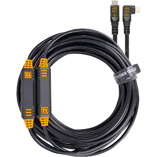 Tether Tools LeverLock & Optima Cable Kit (31', Non-Reflective Black, Right-Angle)