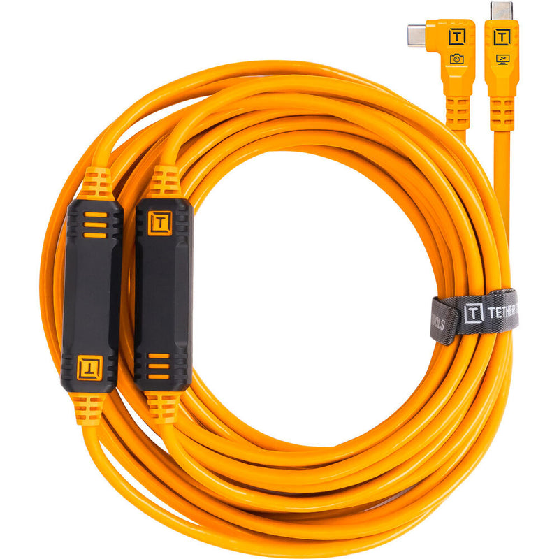 Tether Tools LeverLock & Optima Cable Kit (31', High-Visibility Orange, Right-Angle)