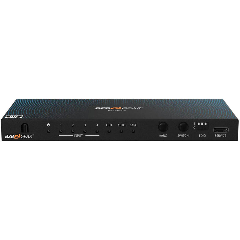 BZBGEAR 4x1 UHD 8K HDMI 2.1 Switcher with Audio De-Embedder