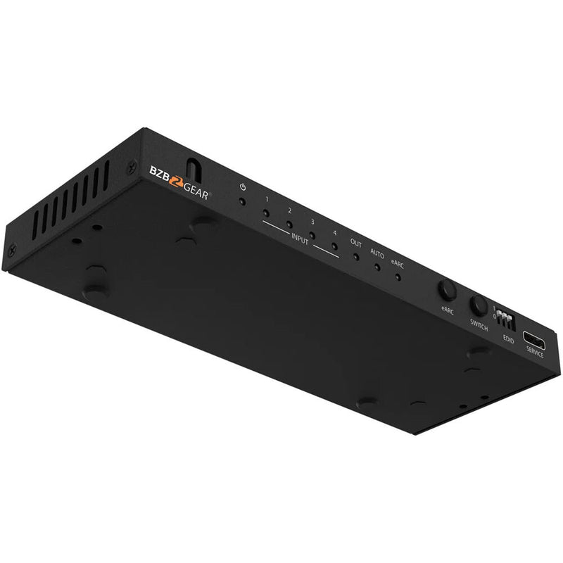 BZBGEAR 4x1 UHD 8K HDMI 2.1 Switcher with Audio De-Embedder
