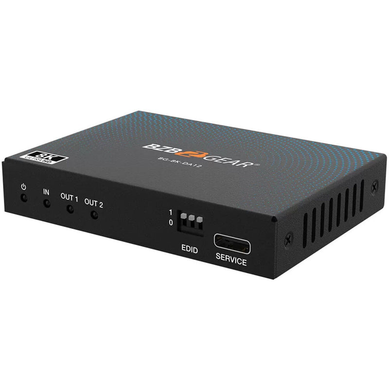 BZBGEAR 1x2 8K UHD HDMI 2.1 Splitter with Auto Downscaling