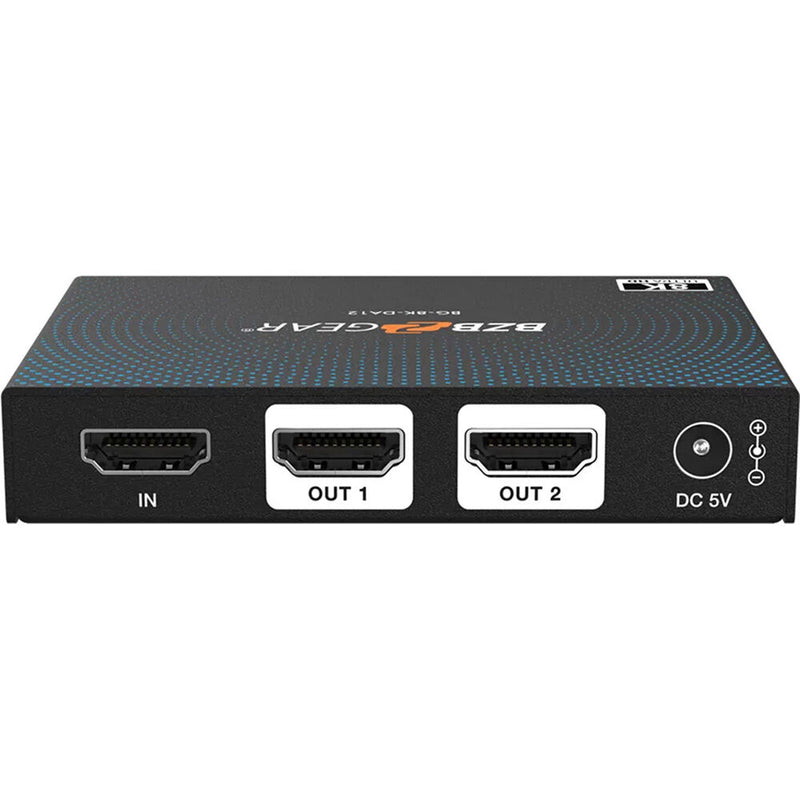 BZBGEAR 1x2 8K UHD HDMI 2.1 Splitter with Auto Downscaling