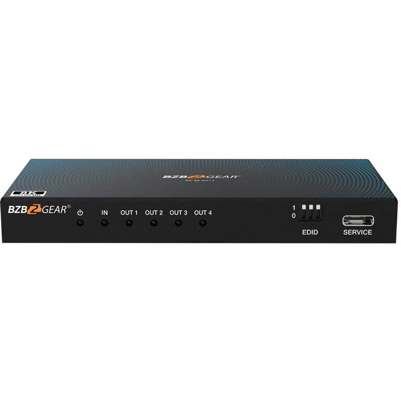 BZBGEAR 1x4 8K UHD HDMI 2.1 Splitter with Auto Downscaling