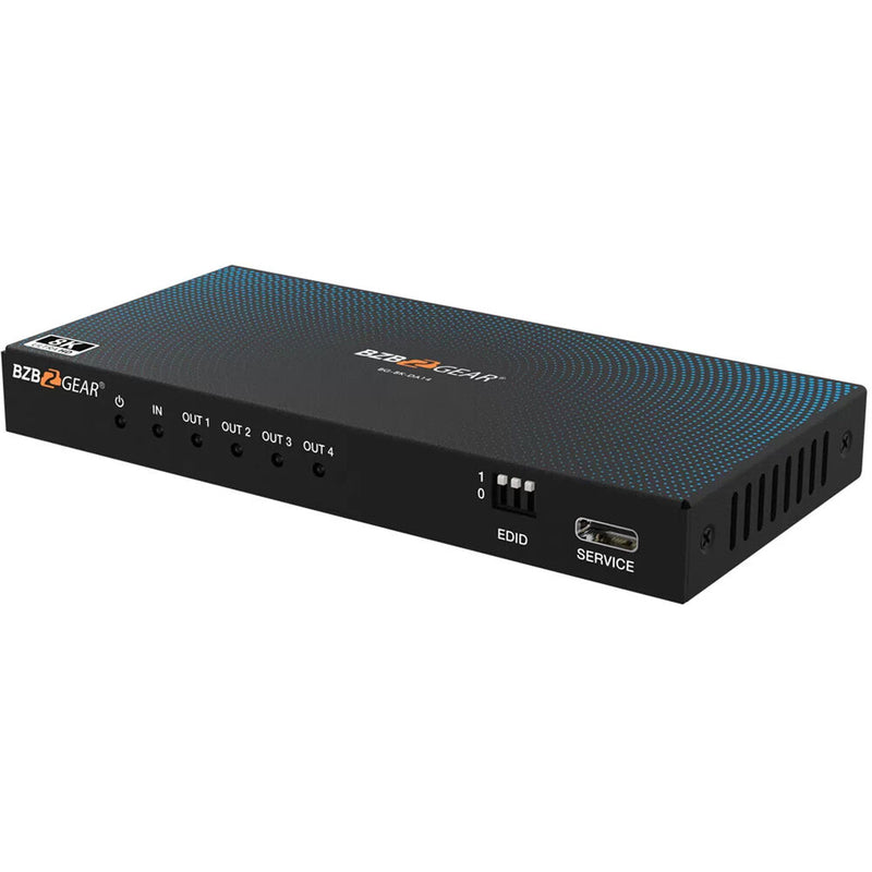 BZBGEAR 1x4 8K UHD HDMI 2.1 Splitter with Auto Downscaling